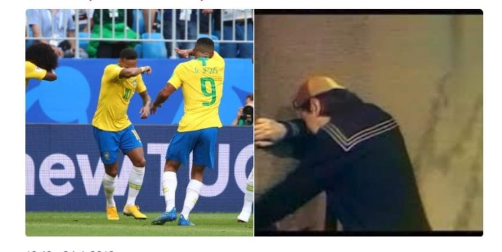 Brasil celebró el gol a México llorando como 'Quico'