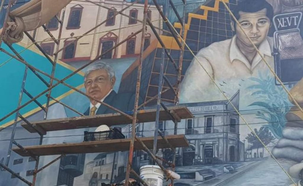 Inmortalizan a AMLO en mural de Tabasco