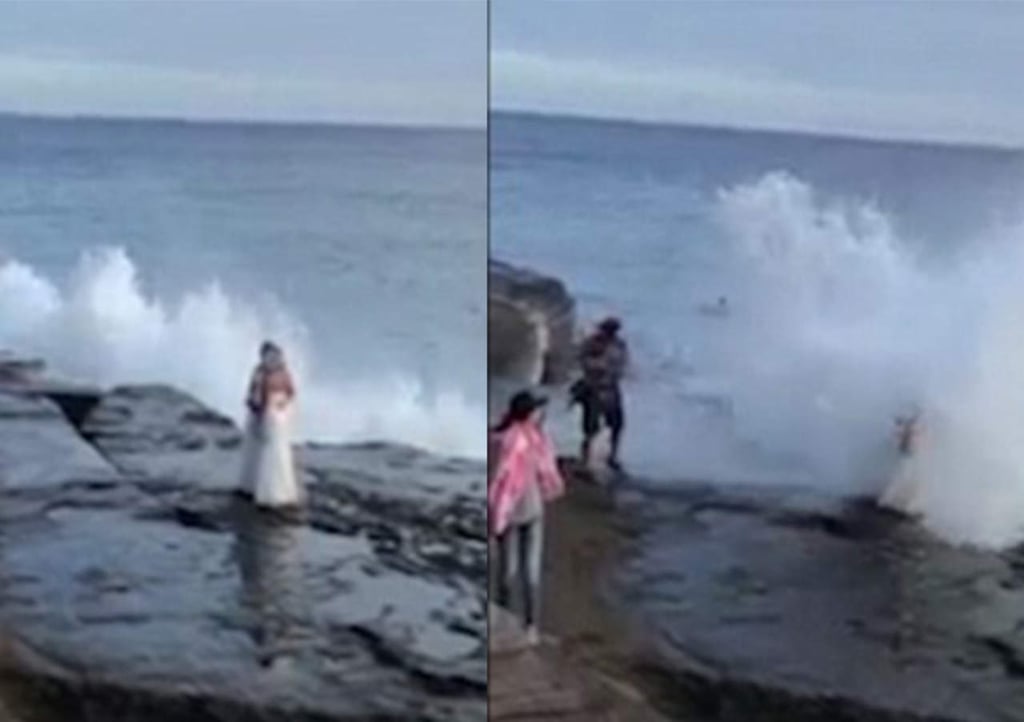 Novia tenía sesión junto al mar cuando algo inesperado ocurrió