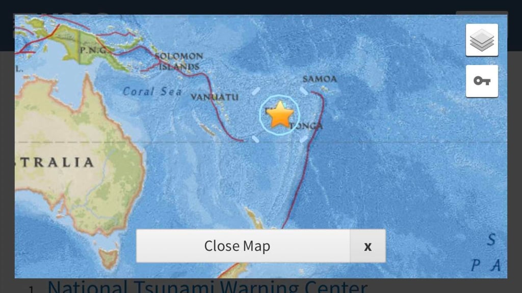 Reportan terremoto de magnitud 8.1 en las islas Fiji