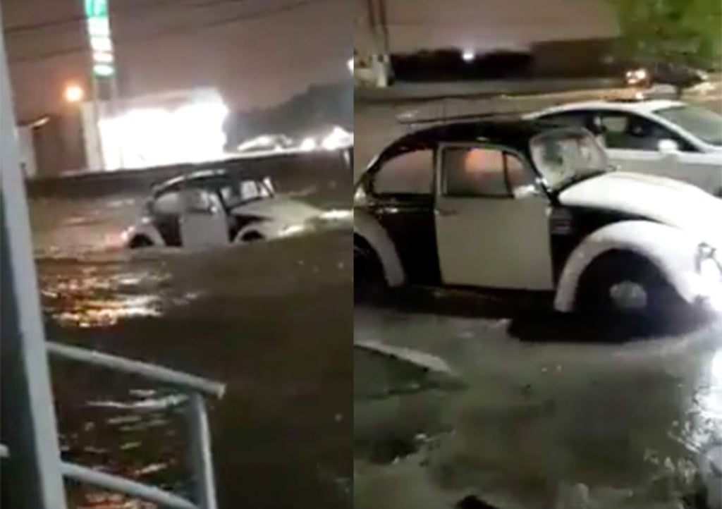 Vocho sobrevive a inundación y cautiva a internautas