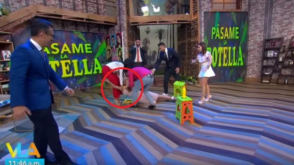 VIDEO: Así fue la bochornosa caída de Tania Rincón en Venga la Alegría