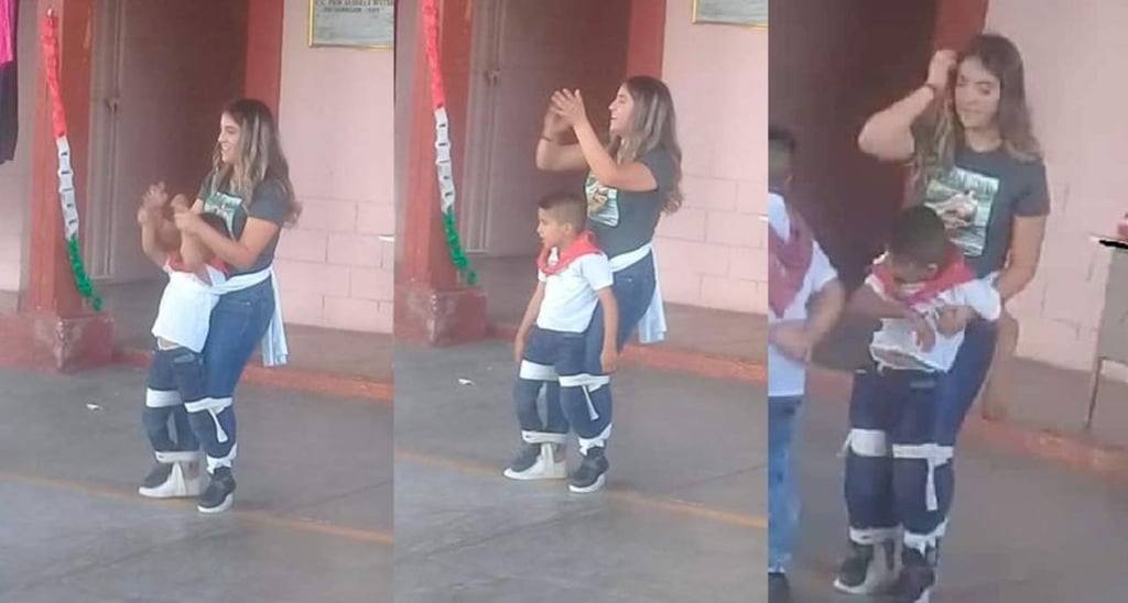Maestra se vuelve viral al ayudar a su alumno discapacitado a bailar