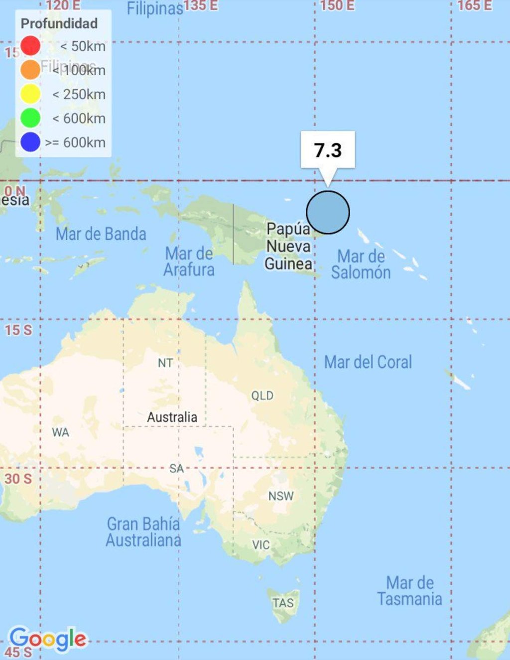 Desestiman riesgo por tsunami en Australia tras sismo en Papúa Nueva Guinea
