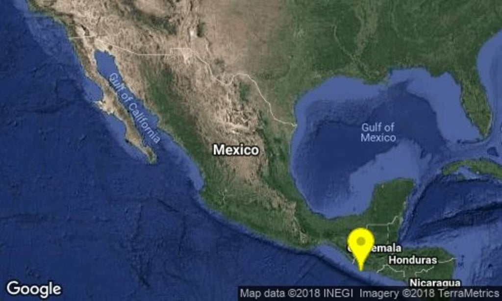Reportan sismo de magnitud 5.4 al sureste de Chiapas
