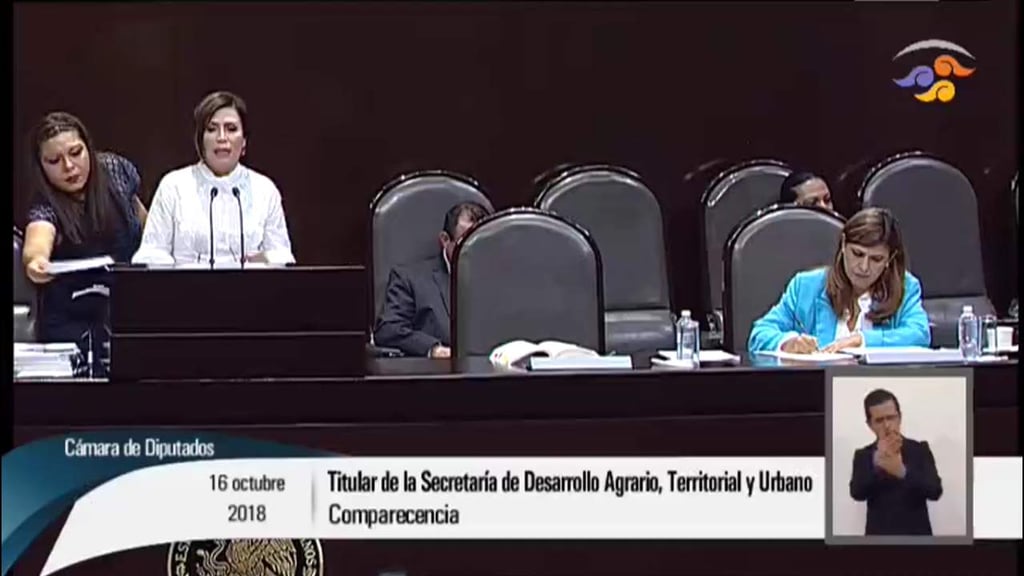 Rosario Robles comparece ante diputados por Sexto Informe