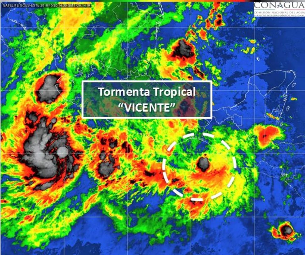 Tormenta tropical 'Vicente' se ubica al sur de Chiapas