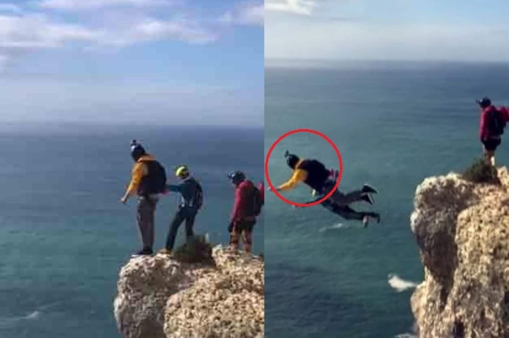 Muere al arrojarse de un acantilado porque su paracaídas no abrió