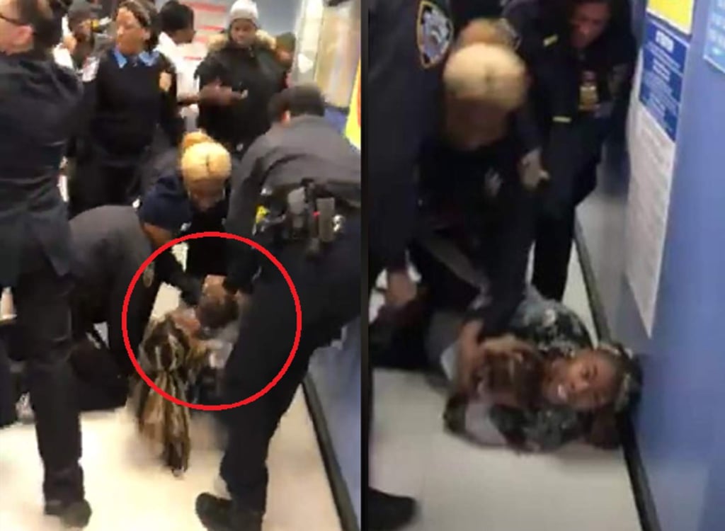 Policía intenta arrebatar a bebé de su madre durante arresto