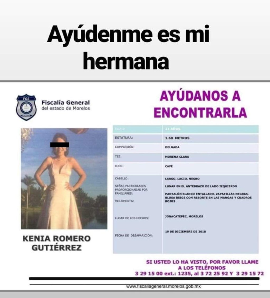 Hallan cuerpo de modelo desaparecida en Morelos
