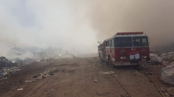 Controlan fuego  en relleno sanitario