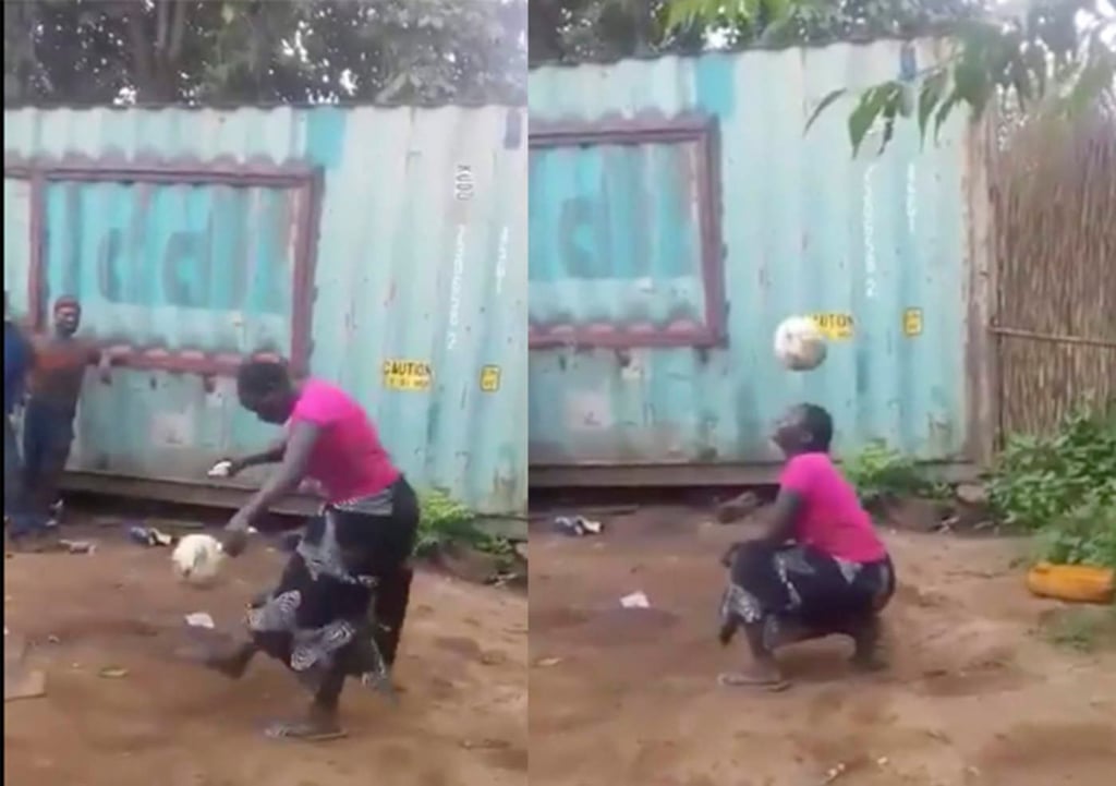 Mujer africana sorprende con sus habilidades futbolísticas
