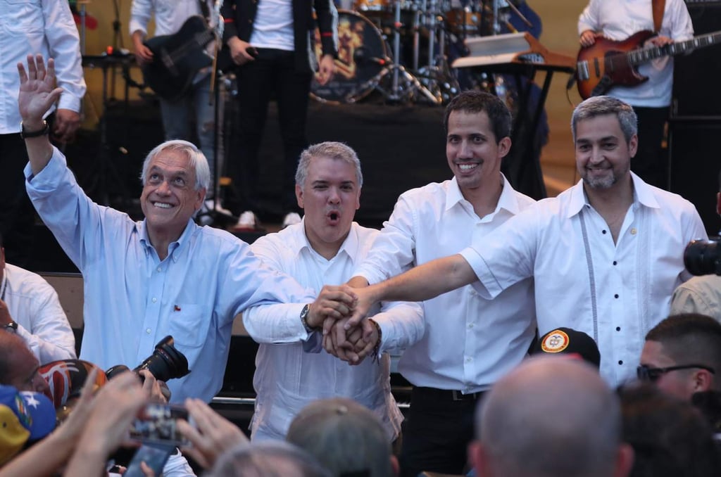 Guaidó llega a concierto en Cúcuta; se junta a Duque, Piñera, Abdo y Almagro