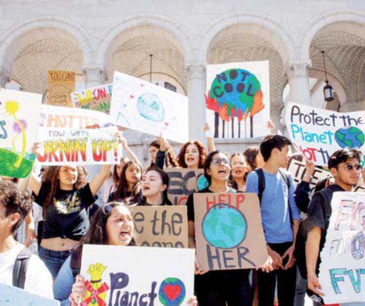 Jóvenes exigen en todo el mundo políticas ante el cambio climático