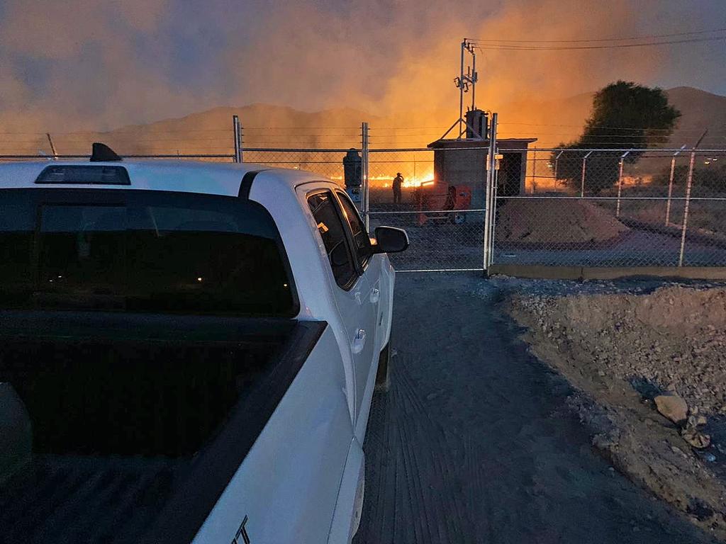 Registran incendio en terrenos aledaños al Sistema de Pozos San Fernando