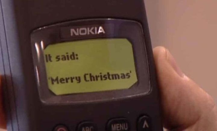 El primer mensaje  de texto en un celular