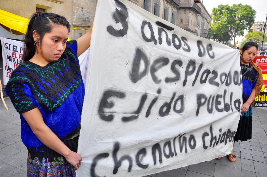 Desplazados reclaman solución para volver a Chenalhó