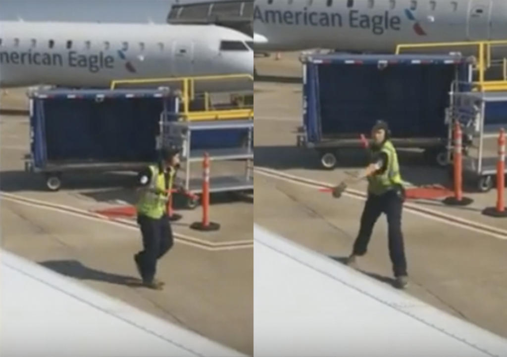 VIRAL: Empleado de aeropuerto cautiva a viajeros con baile