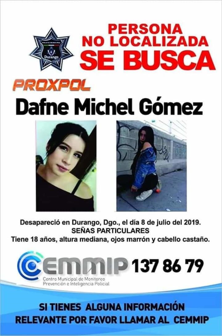 Encuentran muerta a joven desaparecida en Durango