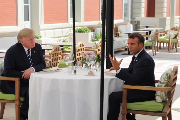 Tienen primer cara a  cara Trump y Macron