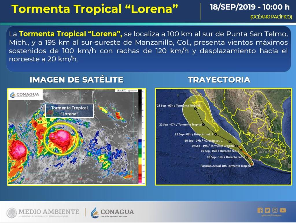Activan Alerta naranja por tormenta 'Lorena' en cuatro estados