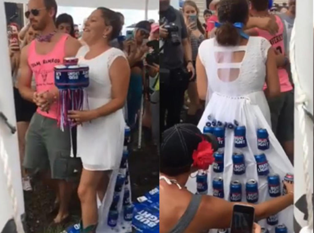 VIRAL: Amantes de cerveza se casan con boda temática de marca