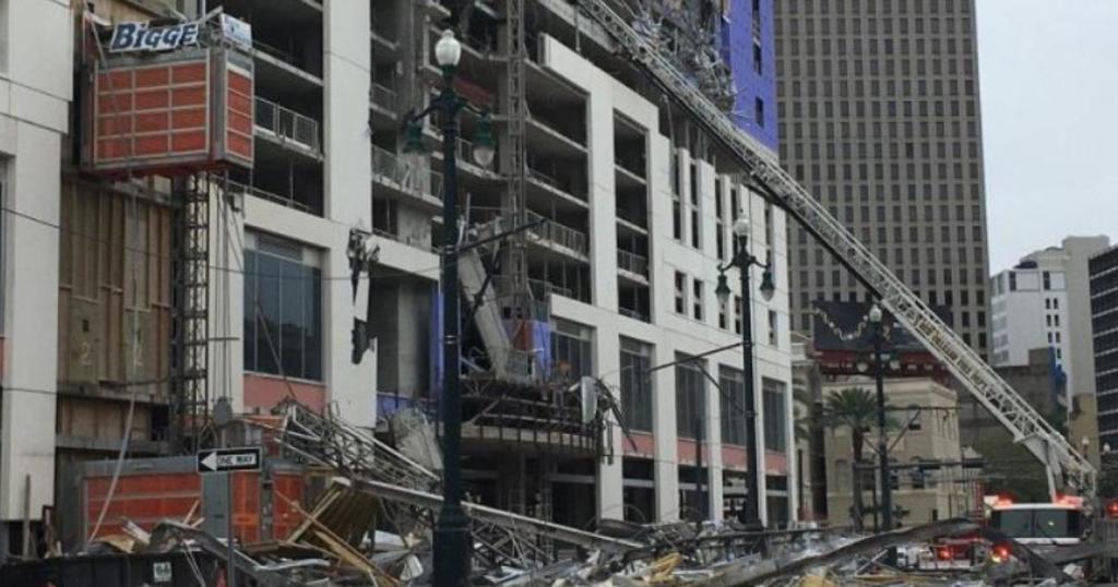 Derrumbe de hotel en construcción de Nueva Orleans deja un muerto