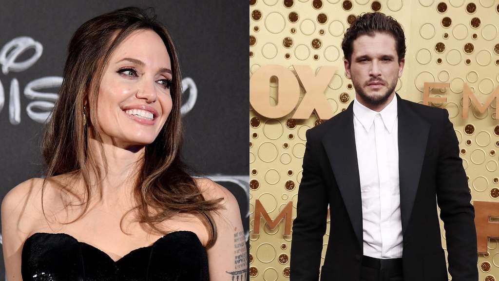 Aseguran que Angelina Jolie coquetea en el set con Kit Harington