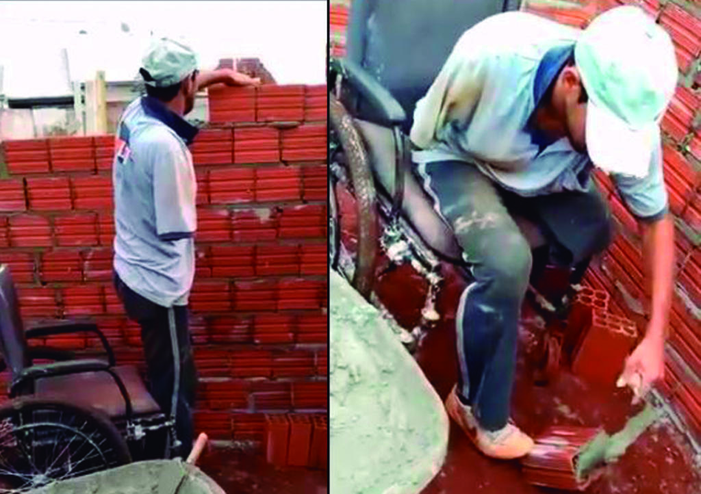 Video: Albañil con una pierna y un brazo da una lección a miles