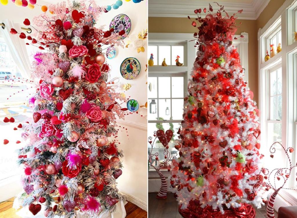 La moda de no quitar el árbol de Navidad y redecorarlo para San Valentín
