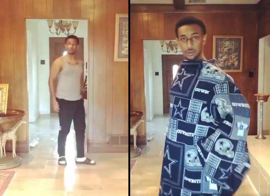 Joven hace su propia pasarela de moda en casa