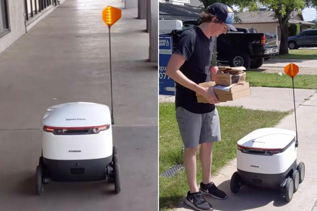 Pizzería usa robots para entregar sus pedidos