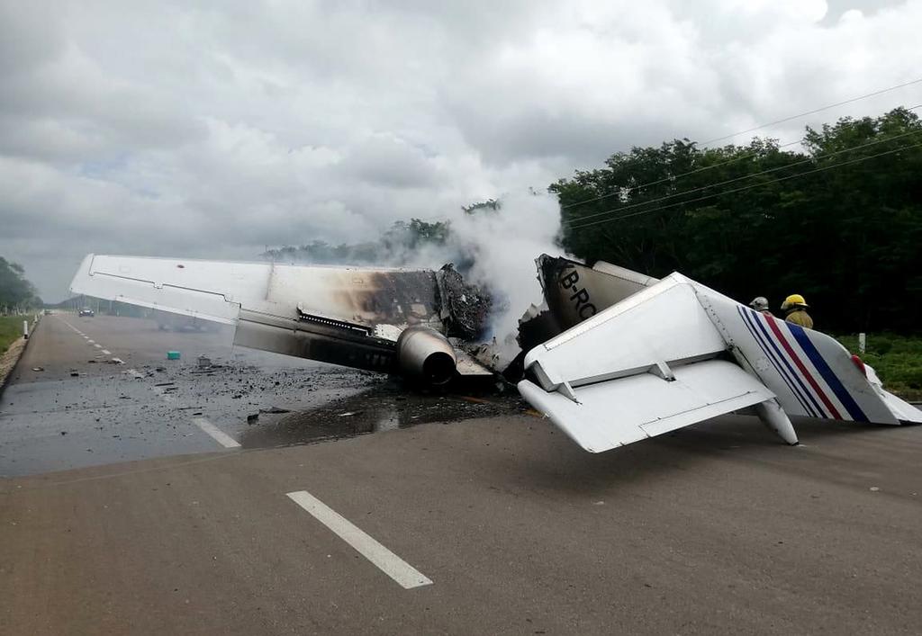 Fuerzas Armadas habrían intereceptado avioneta que se incendió en Quintana Roo