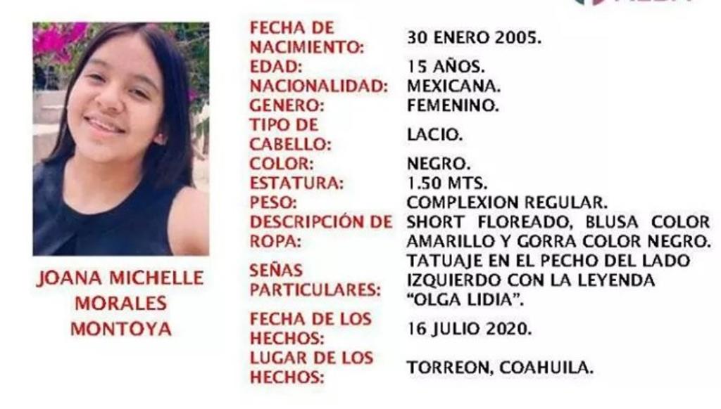 Piden colaboración para localizar a joven de 15 años de Torreón