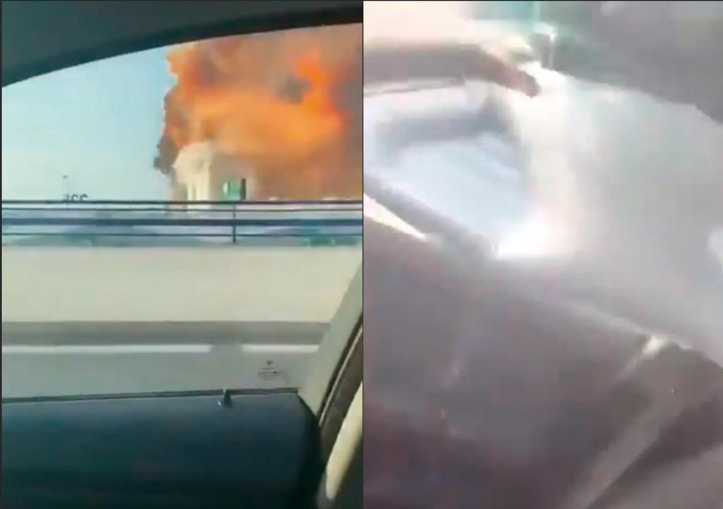 Onda expansiva de explosión en Beirut destruye su auto mientras conduce