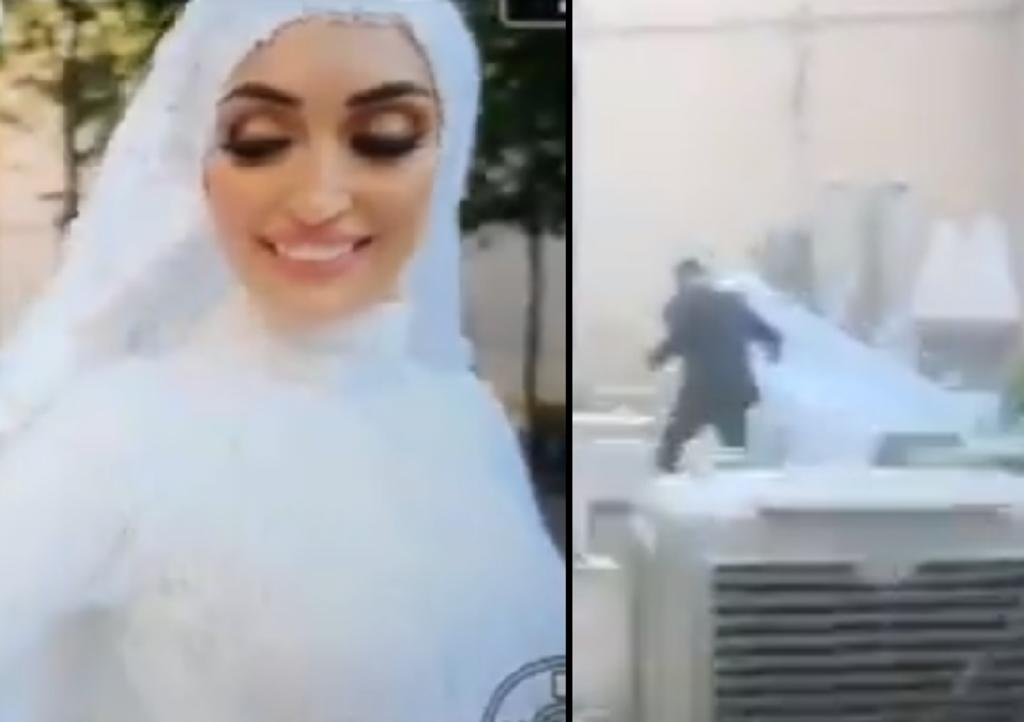 Explosión en Beirut interrumpe sesión fotográfica de novia