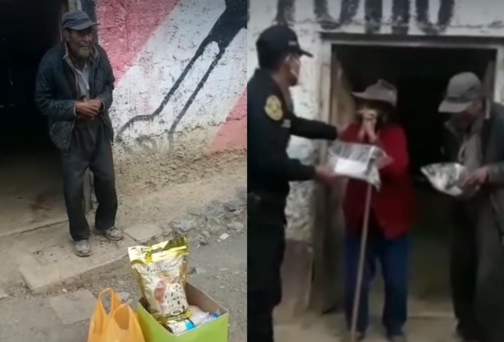 Policías entregan regalo a pareja de ancianos; acto conmueve en redes
