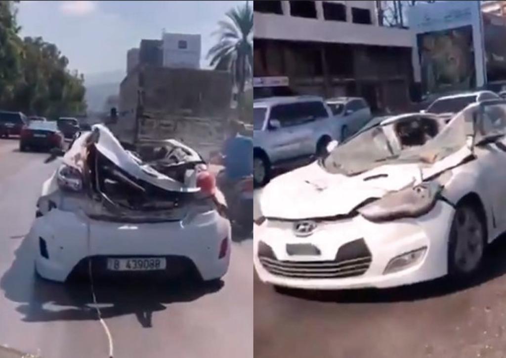 Se hace viral por conducir su auto a pesar de daños por explosión en Beirut