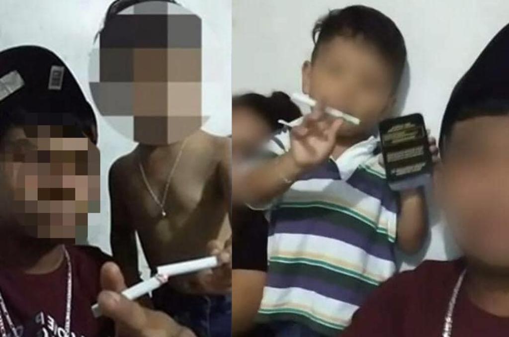 VIRAL: Joven incita a su hermano de 3 años a fumar