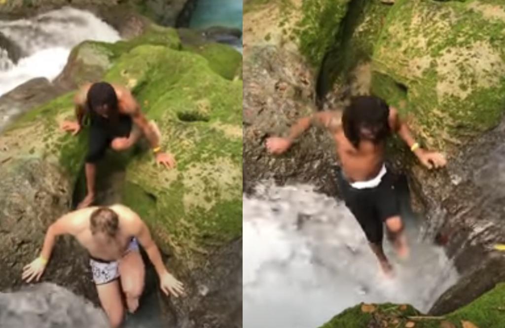 VIRAL: Turistas 'desaparecen' al saltar por una cascada