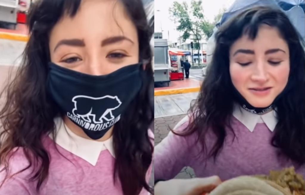 VIRAL: 'Lady 3 pesos' se graba comiendo tacos de chicharrón