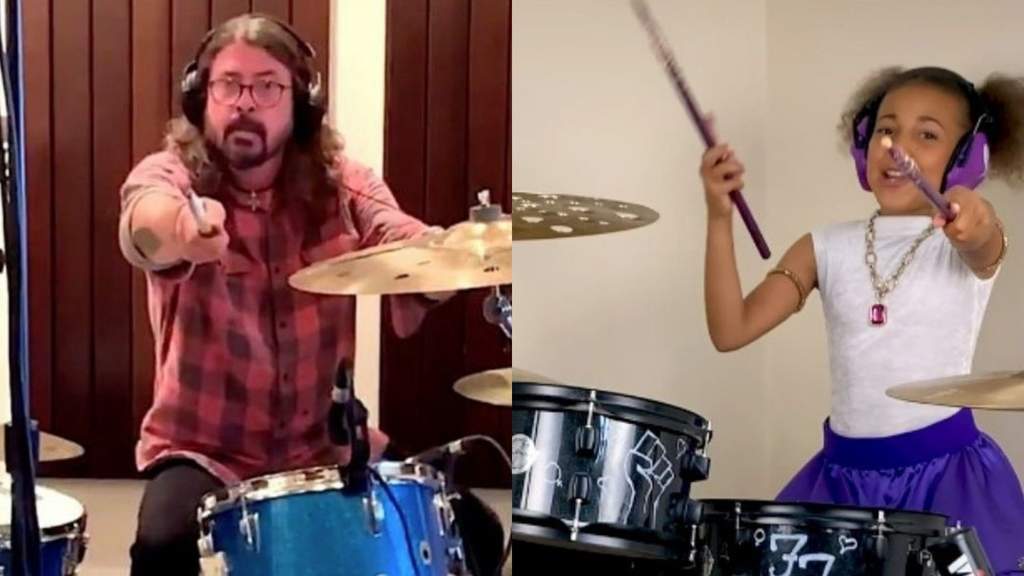 Dave Grohl de Foo Fighters compone tema a niña que lo retó en la batería