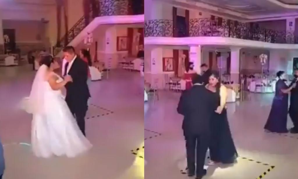 VIRAL: Con sana distancia y 'cuadritos' realizan boda en Nuevo León