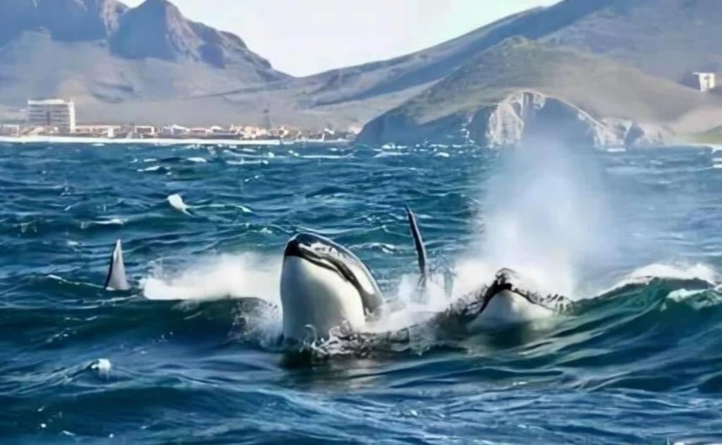 Espectaculares postales dejan orcas en el Mar de Cortés