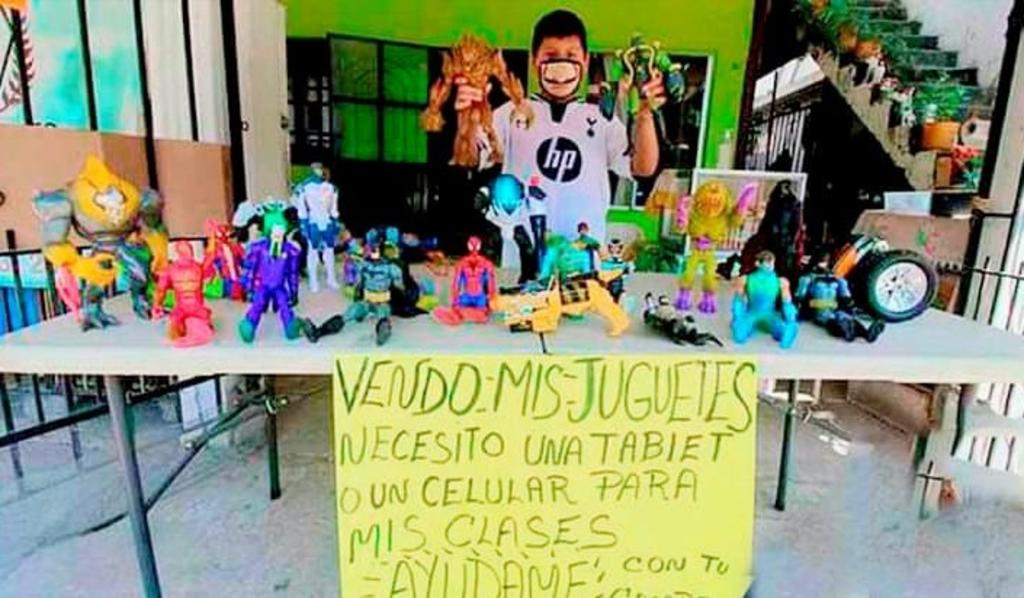Niño que vendía sus juguetes recibe tablet para continuar sus estudios