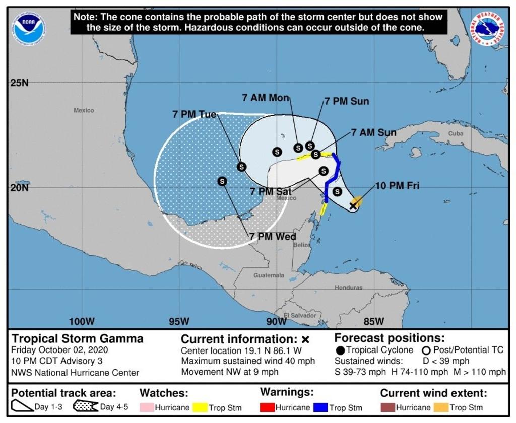 Por tormenta 'Gamma', emiten alerta roja en Quintana Roo
