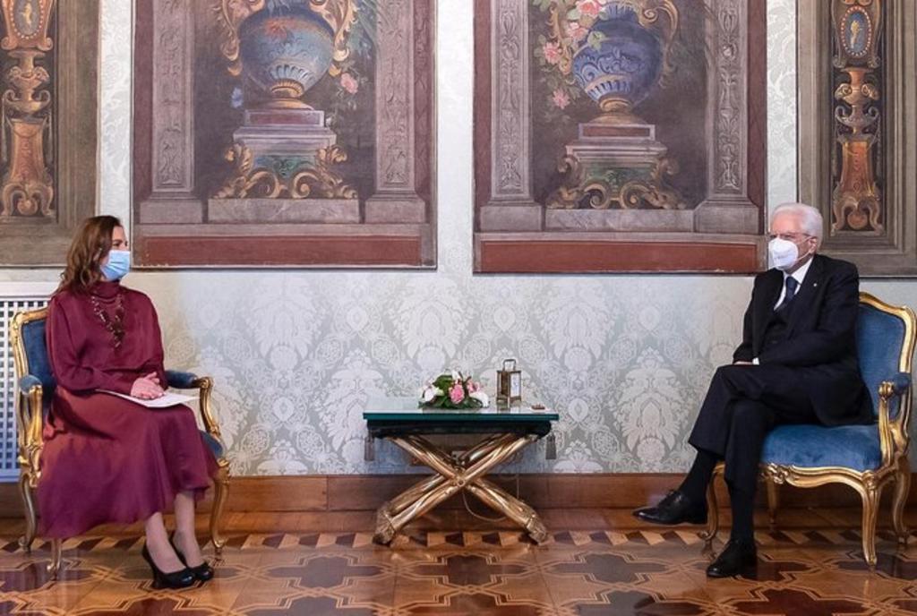 Beatriz Gutiérrez Müller se reúne en Roma con el presidente de Italia