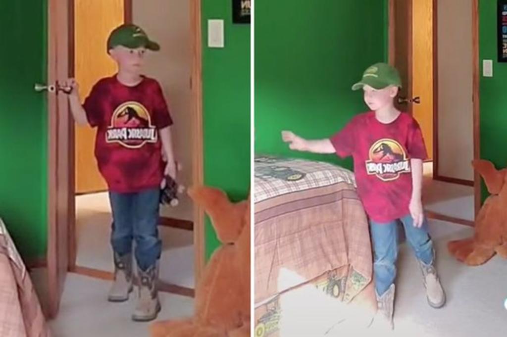 Sorprende a su hijo redecorando su habitación y la reacción del niño se hace viral