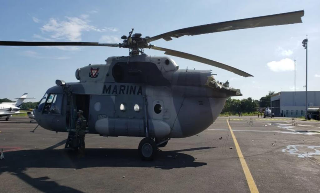 Helicóptero que se desplomó en Villahermosa pertenece a la Marina