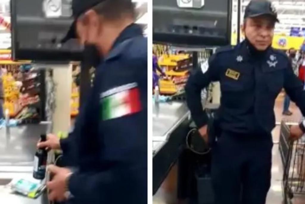 Sorprenden a policía municipal robando en supermercado